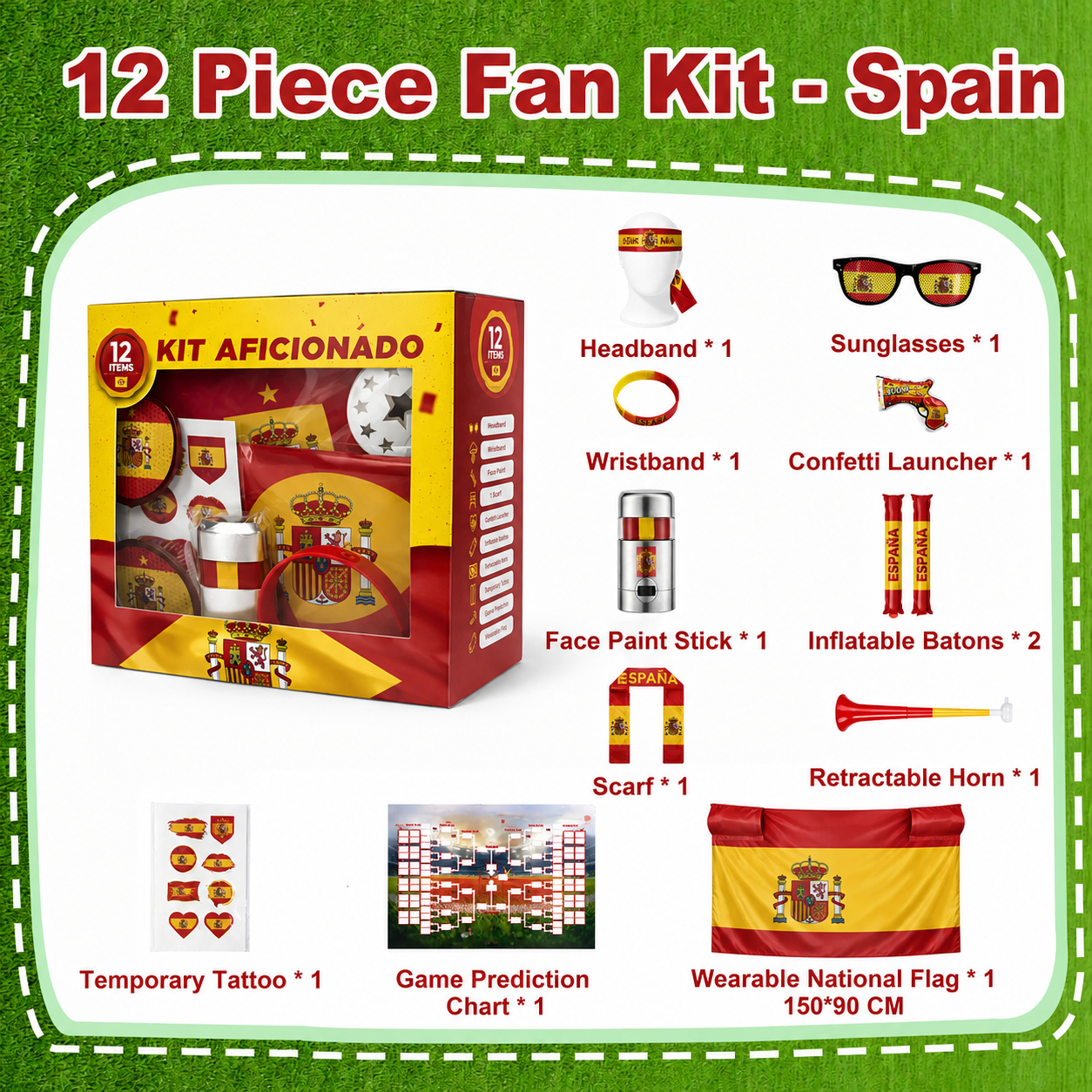 World Cup fans cheering for Brazil, Spain, and Mexico