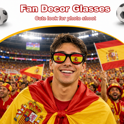 World Cup fans cheering for Brazil, Spain, and Mexico