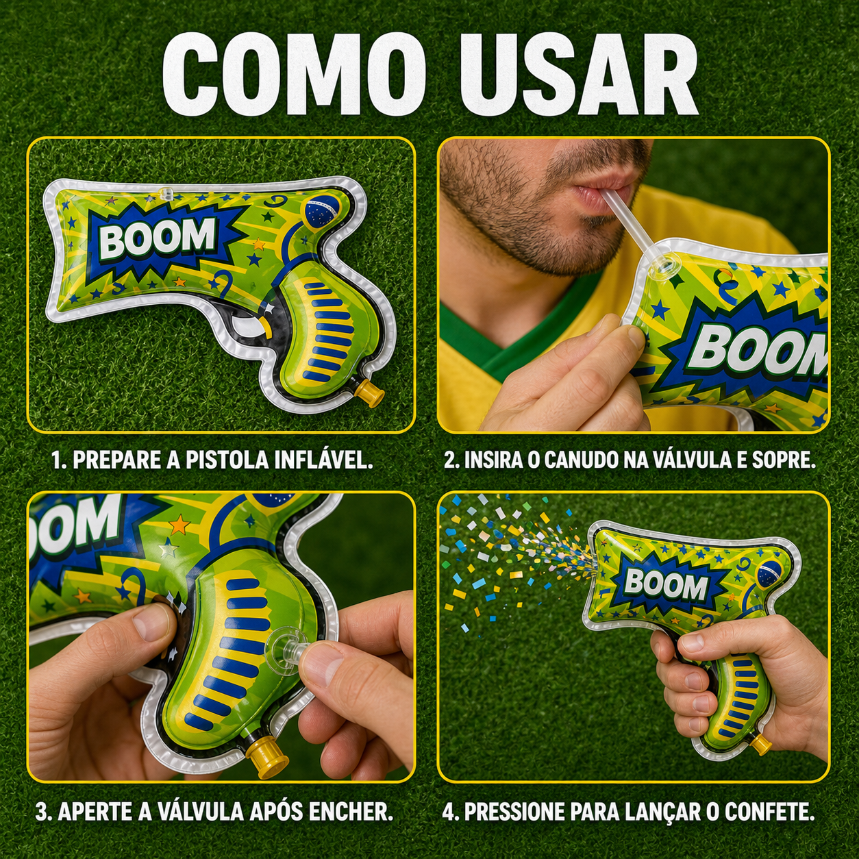 Brazil Fan Support Kit (12-Piece Set) – World Cup & Copa América Cheering Gear: Includes Flag, Scarf, Horn, Sunglasses, and More – Perfect for Match-Day Celebrations